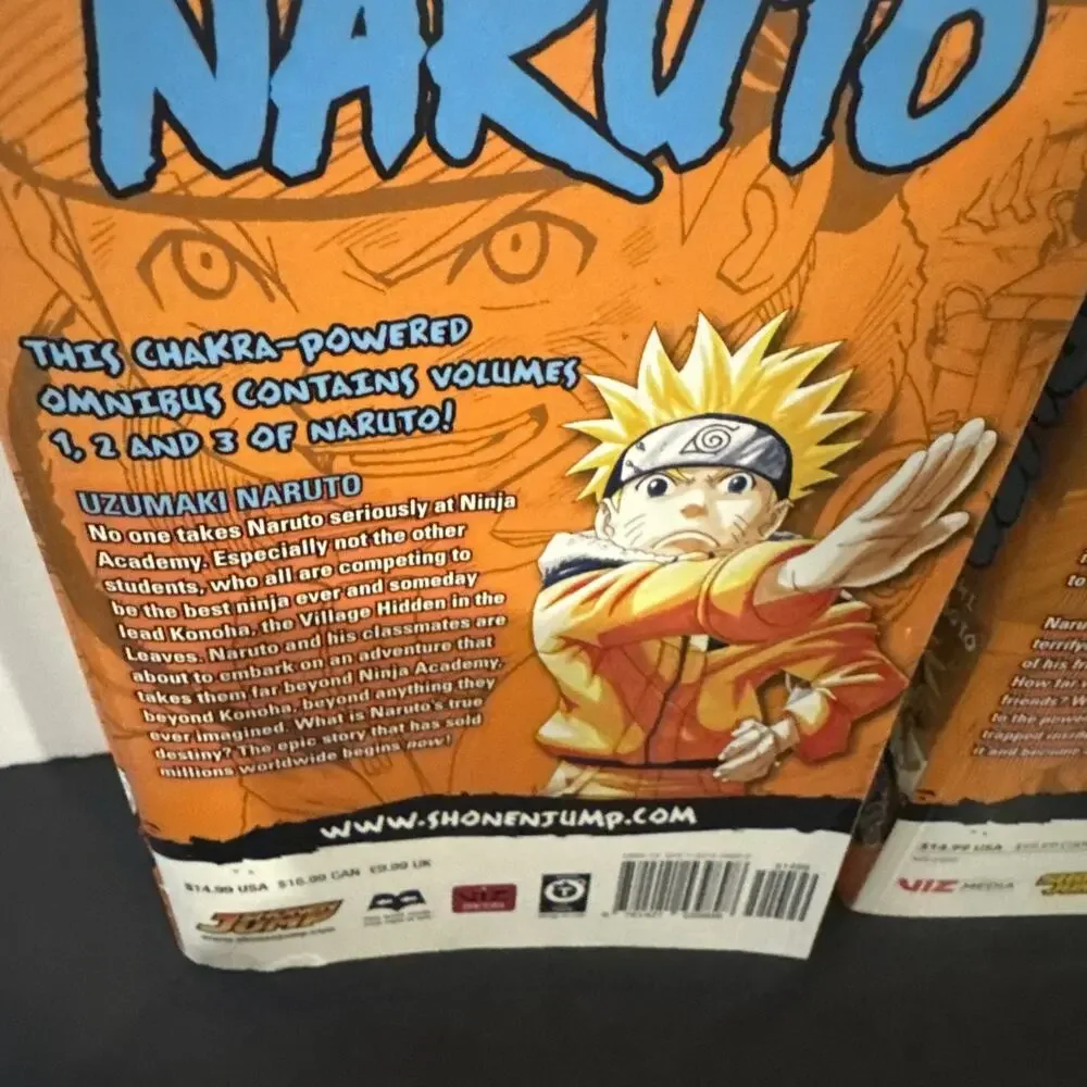 Naruto 3-in-1 Vols 1-6 & Itachi’s Story Midnight Light Novel Manga Viz Set